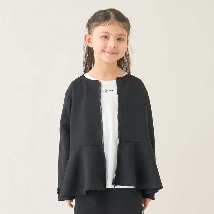 [School-Ready] Puff Sweat Peplum Full Zip-Up,, medium