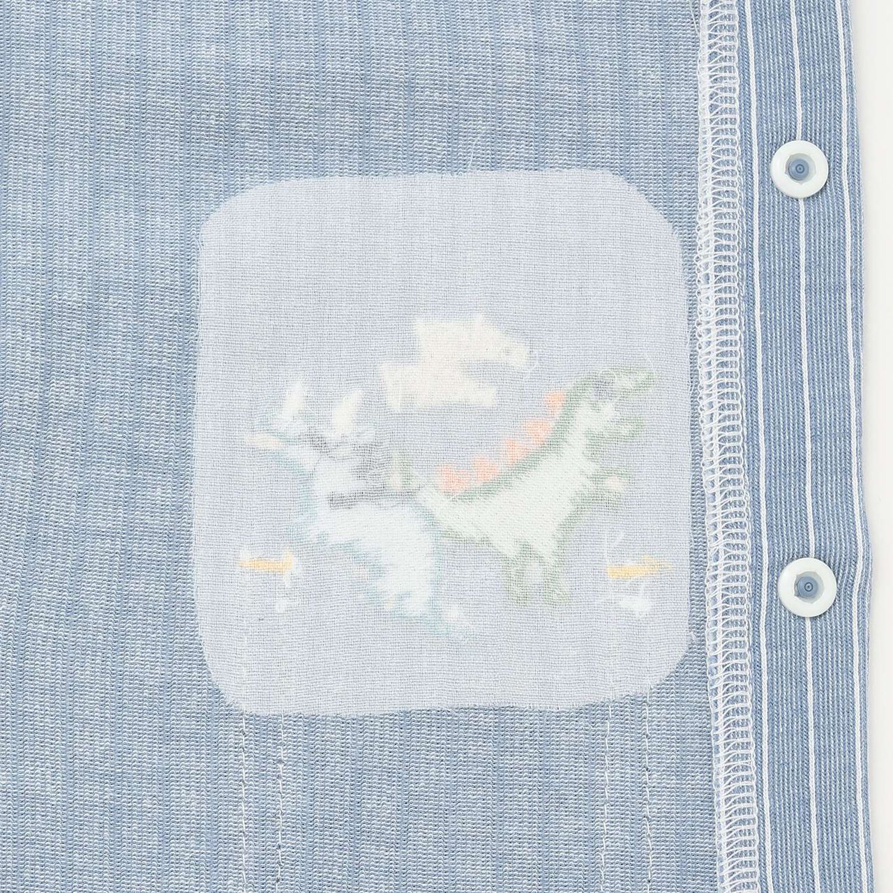 Dinosaur Short-Sleeve Overall Romper,Top gray, large image number 5