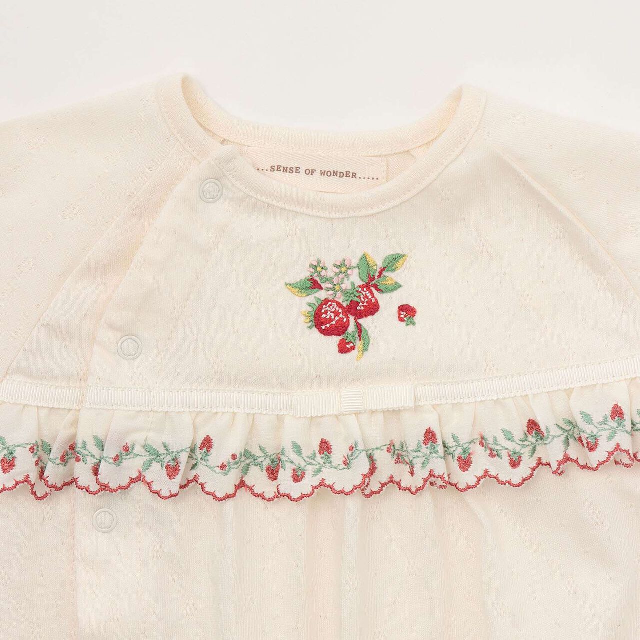 Wild Strawberry Embroidery 2 WAY All-in-One [Organic] [Made in Japan],Pearl white, large image number 3