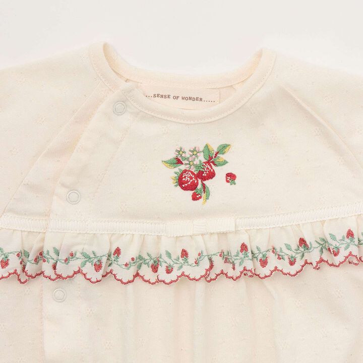 Wild Strawberry Embroidery 2 WAY All-in-One [Organic] [Made in Japan],Pearl white, medium image number 3