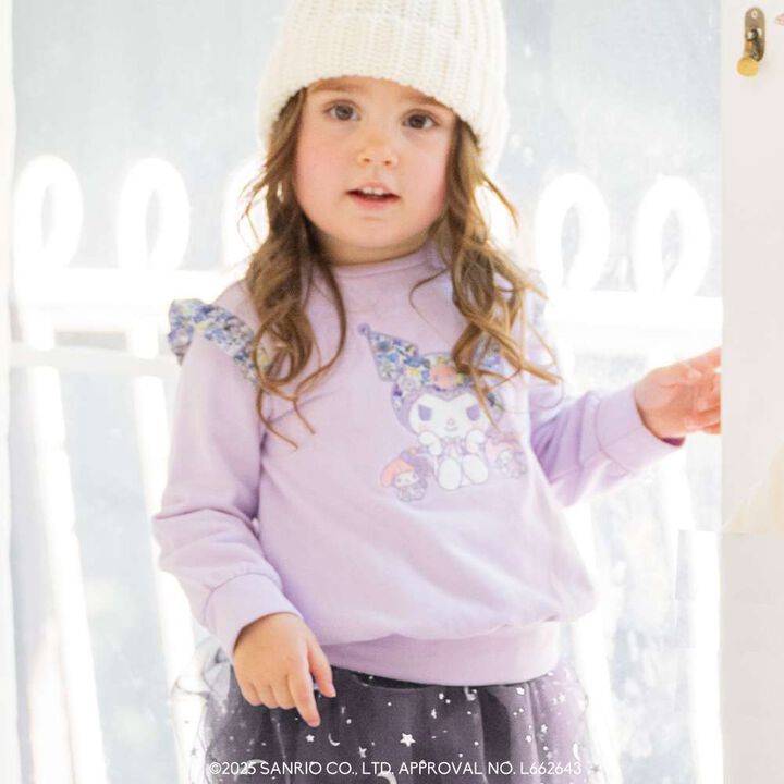 Kuromi Liberty Fabric Appliqu&eacute; Sweatshirt,Lavender, medium image number 0