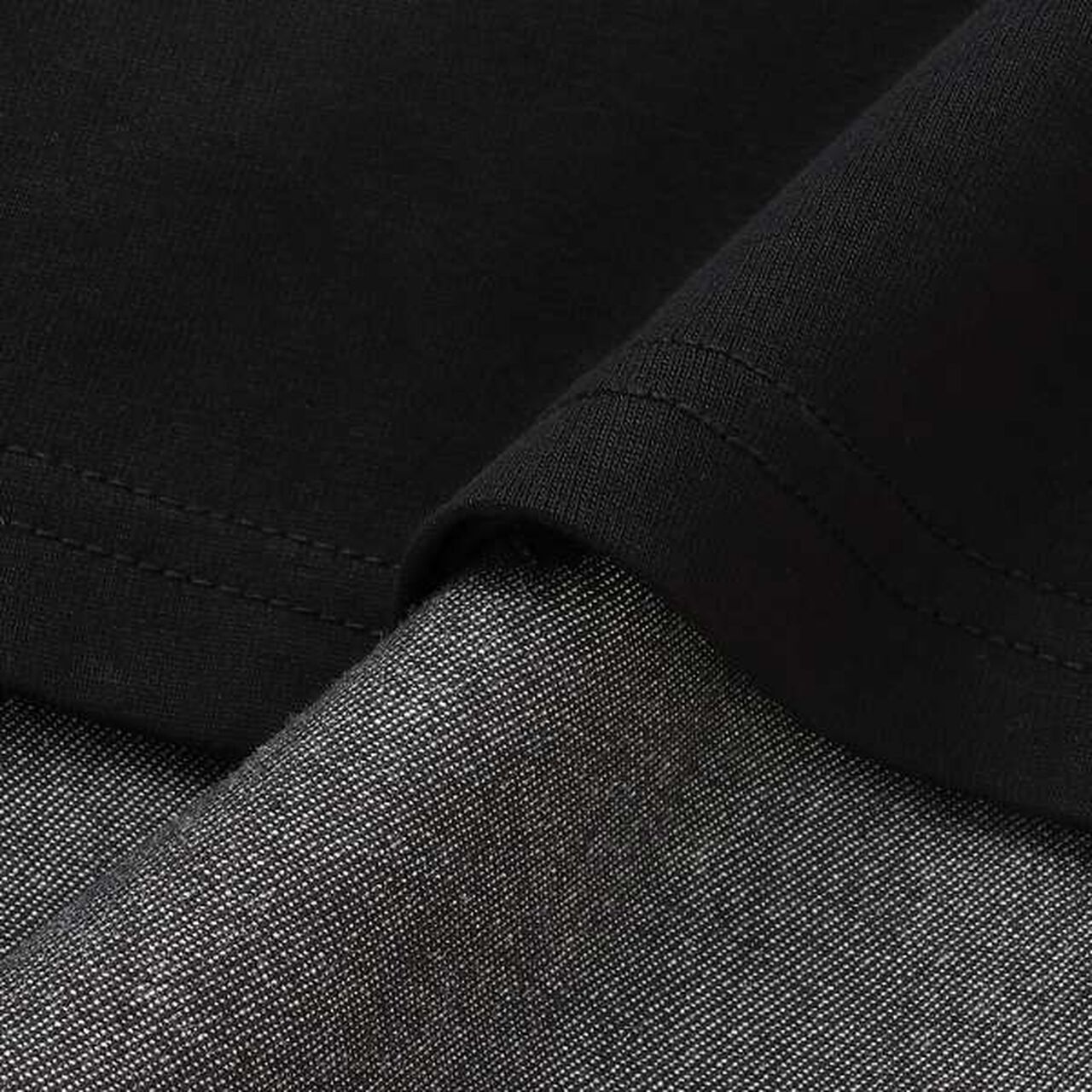 Shoulder Opening T-Shirt & Camisole One-Piece Dress Set,Black, large image number 5