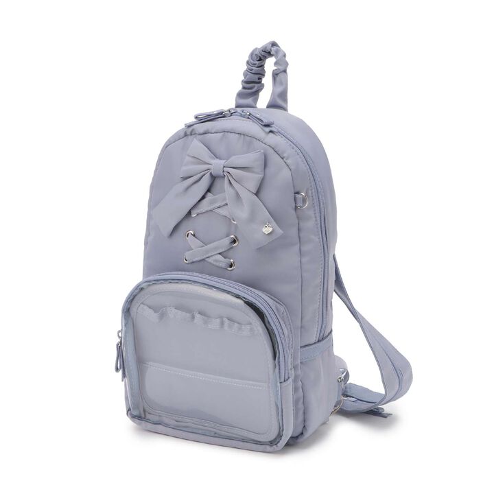Lace-Up Ribbon Sling Bag,Black, medium image number 7