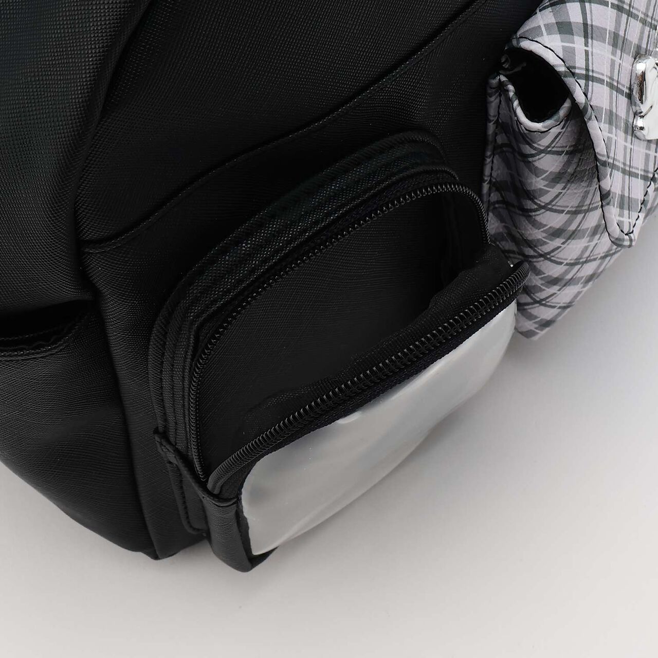 Double Pocket Checkered Backpack,Pink, large image number 11