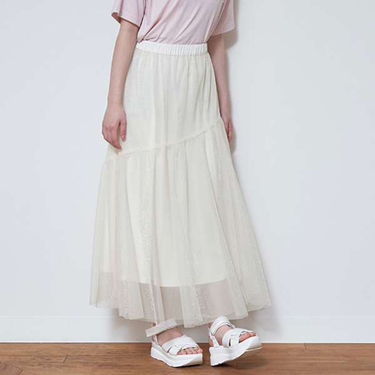 Glitter Tulle Tiered Skirt,Black, large image number 6