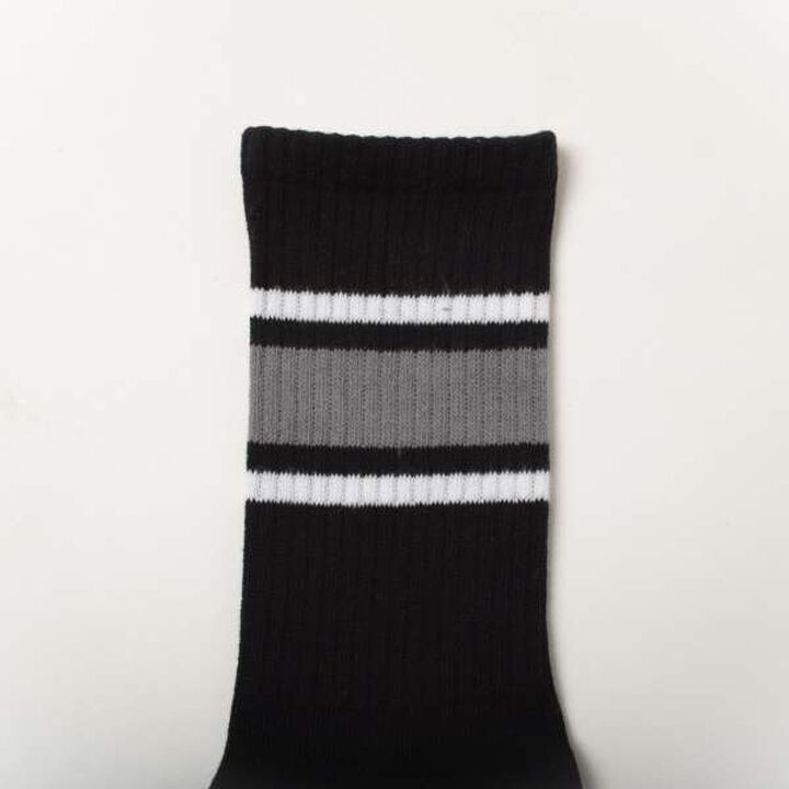 [Adult Size Available] Crew Length Line Socks 3-Pair Set,Multi color, medium image number 5