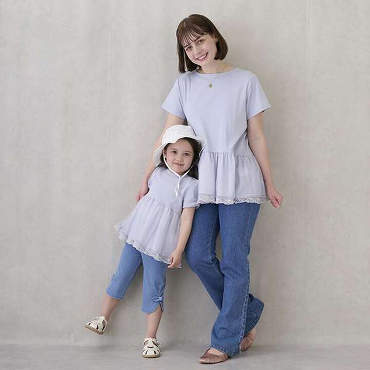 [Link] Sheer Peplum Docking T-Shirt,Off white, medium image number 8