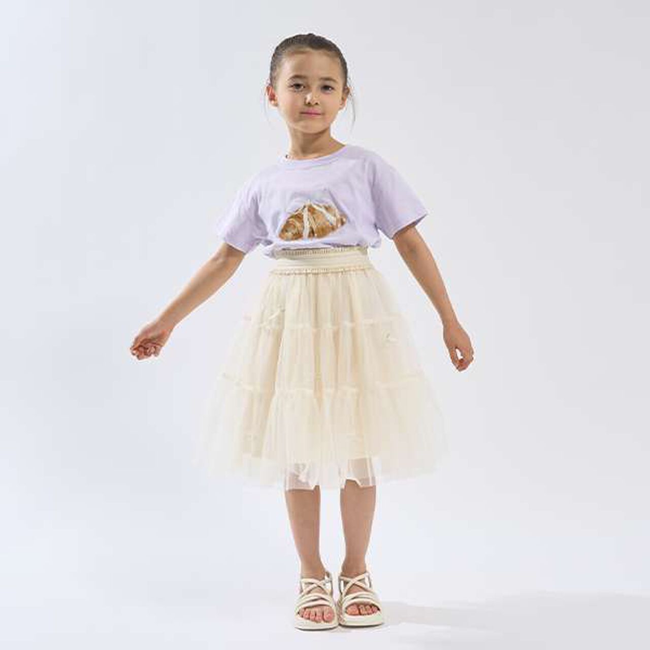 Soft Cotton Assorted Ribbon Motif Printed T-Shirt,Light blue, large image number 2