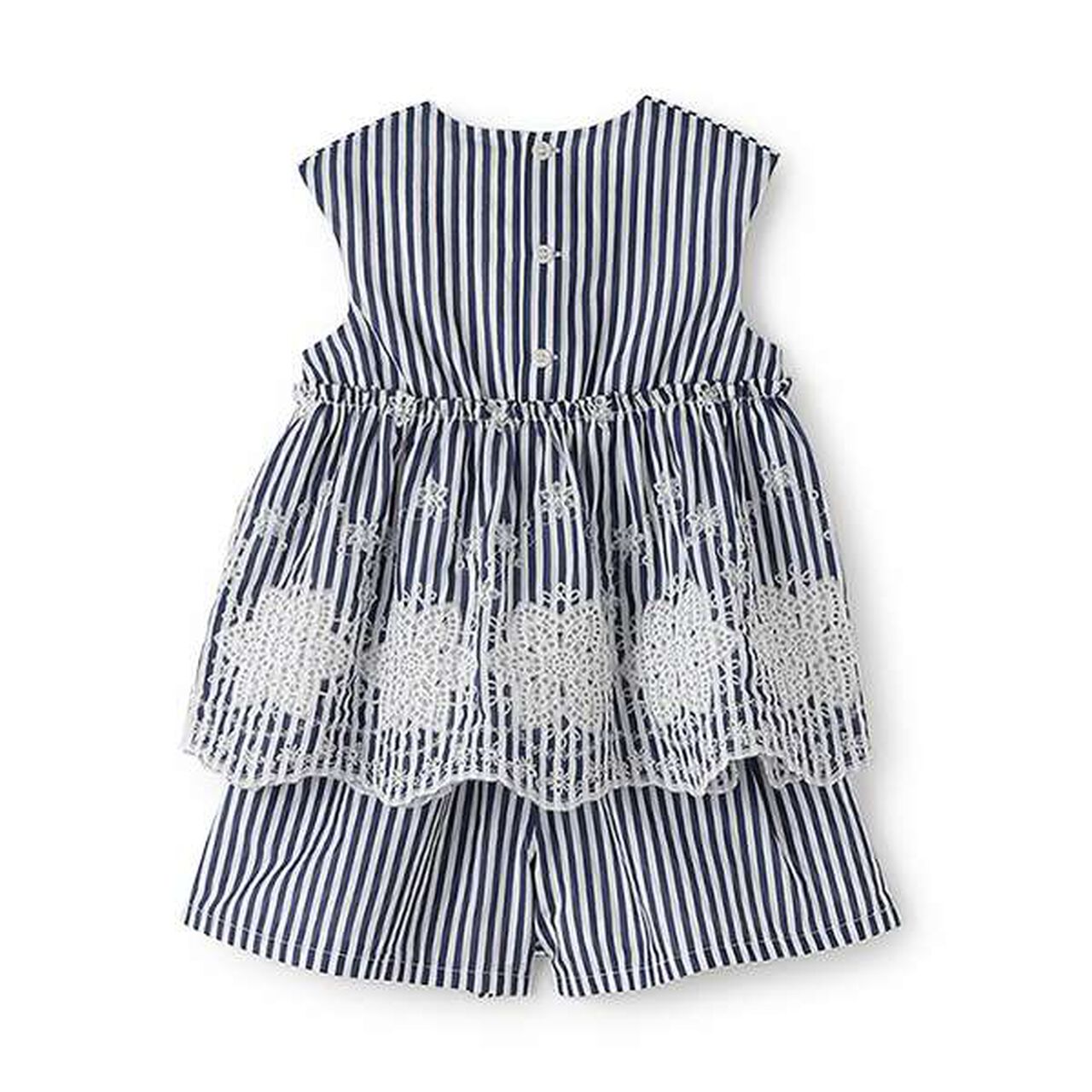 Lace Hem Outfit Set,Polka dots, large image number 1