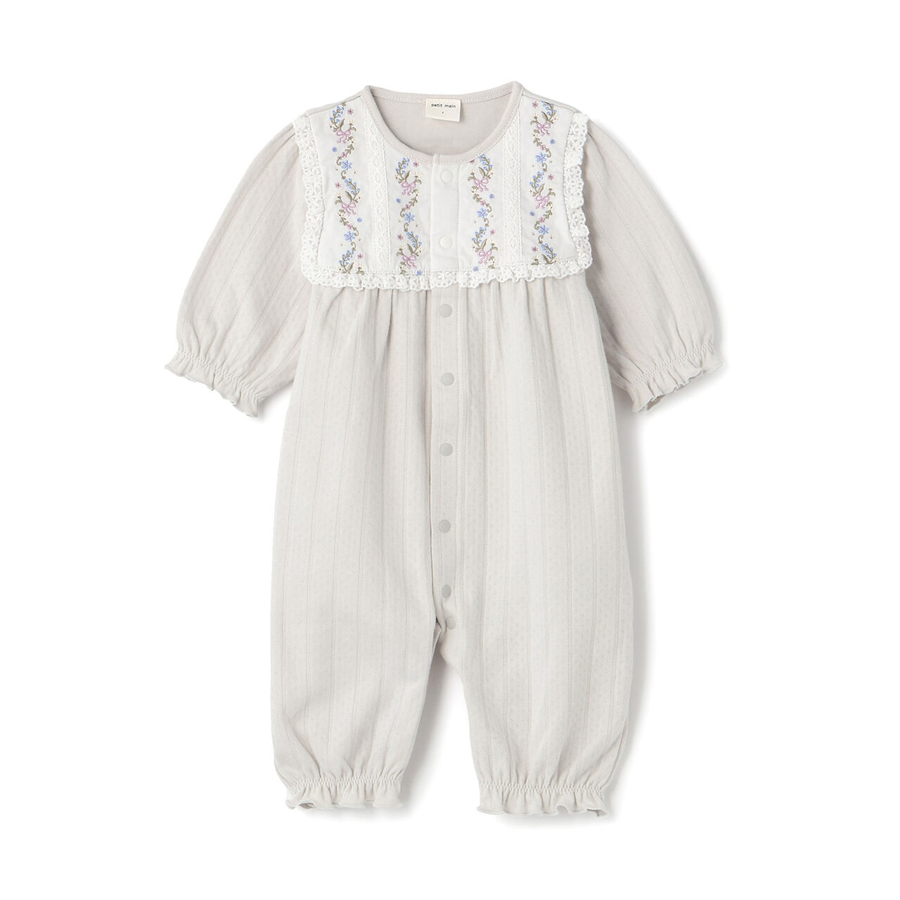 [Organic] Embroidered 2-Way Romper,Light green, large image number 2