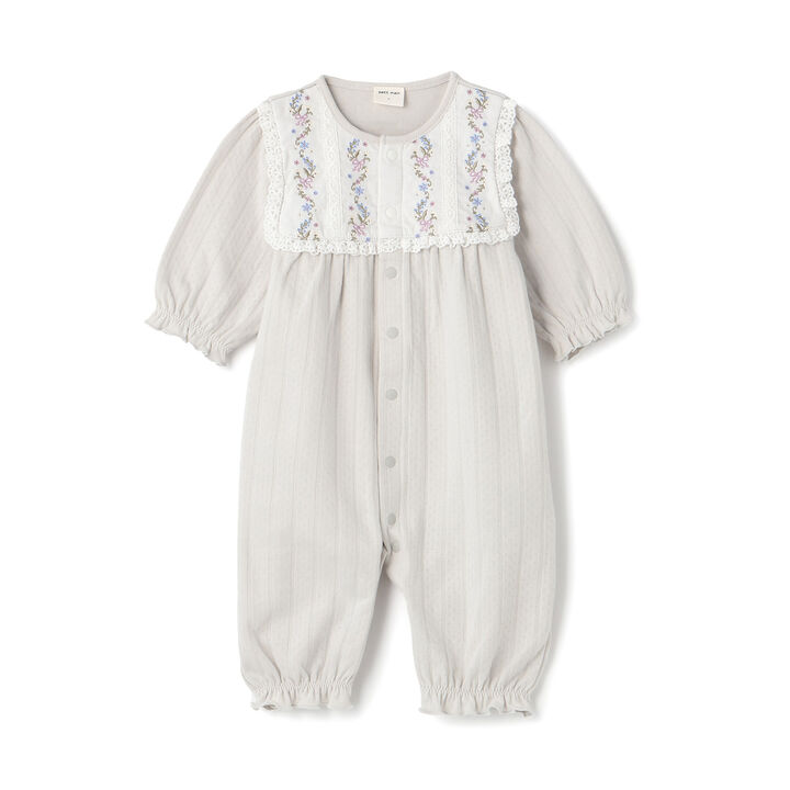 [Organic] Embroidered 2-Way Romper,Light green, medium image number 2