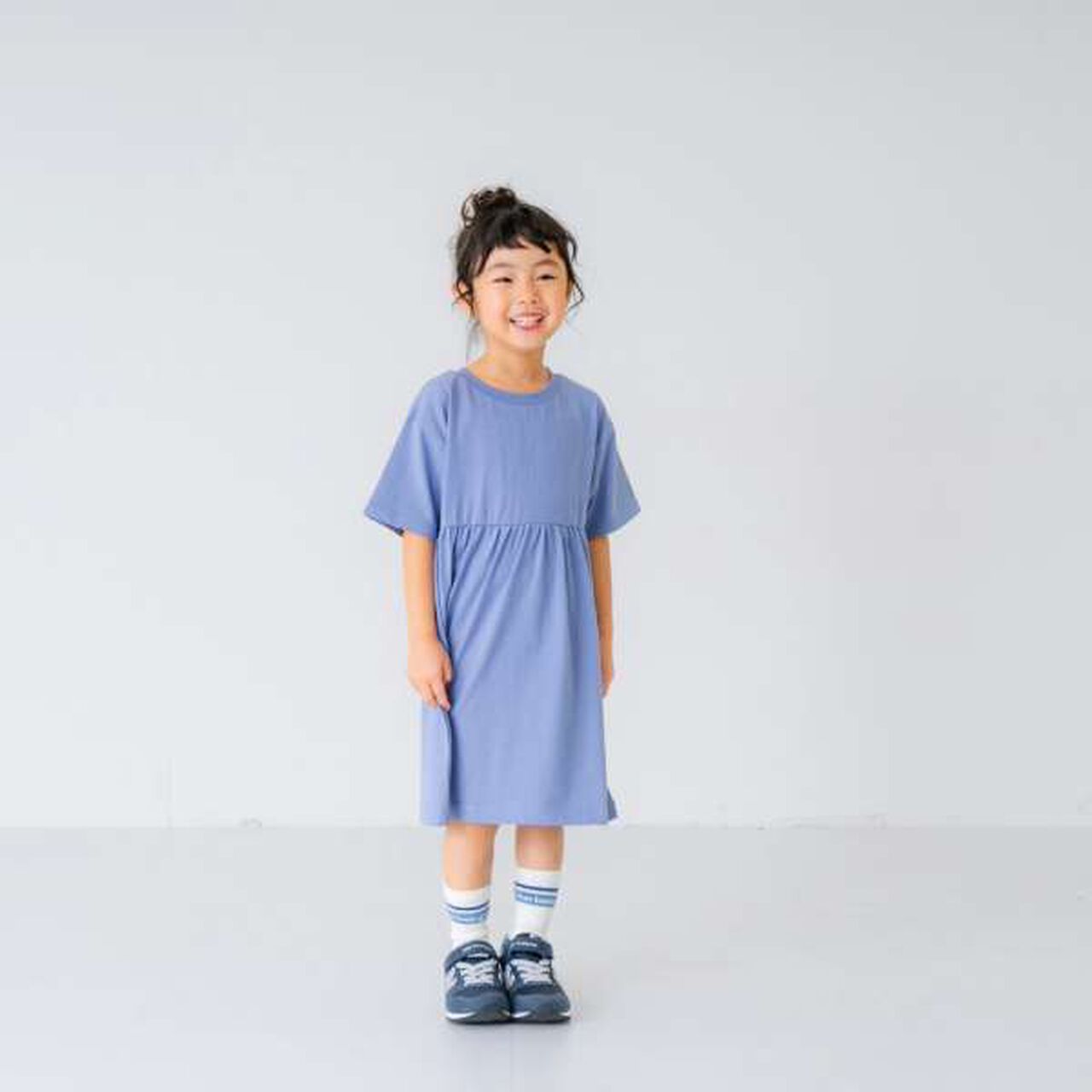 Gathered T-Shirt Dress,Lavender, large image number 2