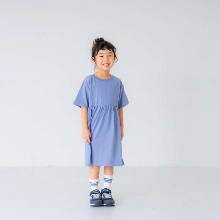 Gathered T-Shirt Dress,Lavender, medium image number 2