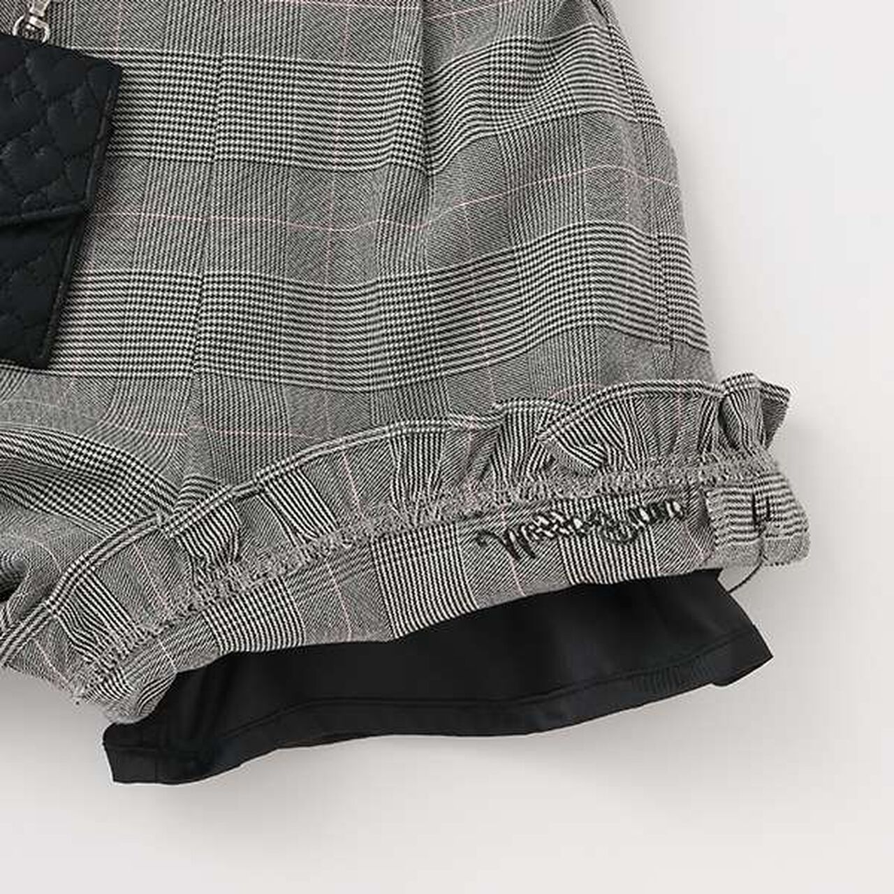 Glen Check Shorts with Pouch,Gray, large image number 2