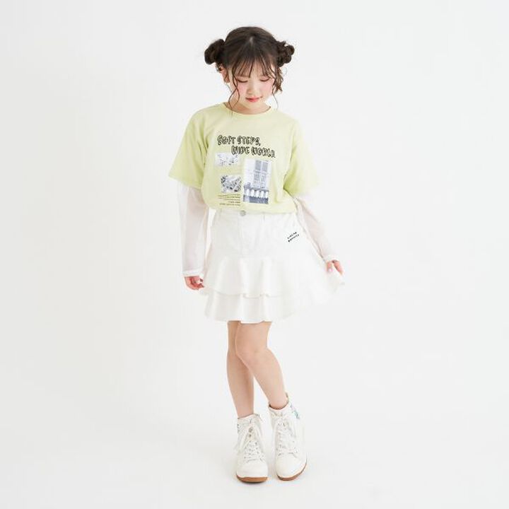 Mesh Sleeve Combination Big T-Shirt,Off white, medium image number 18