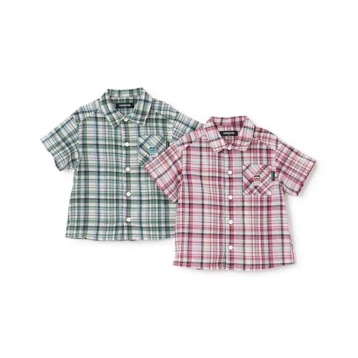 Train One-Point Checkered Short-Sleeve Shirt,Red, medium image number 8