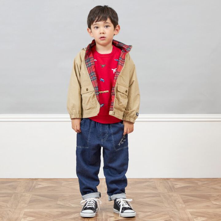 KPBOY Vehicle Dinosaur Embroidered Fleece Sweatshirt (80-150),Yellow, medium image number 8