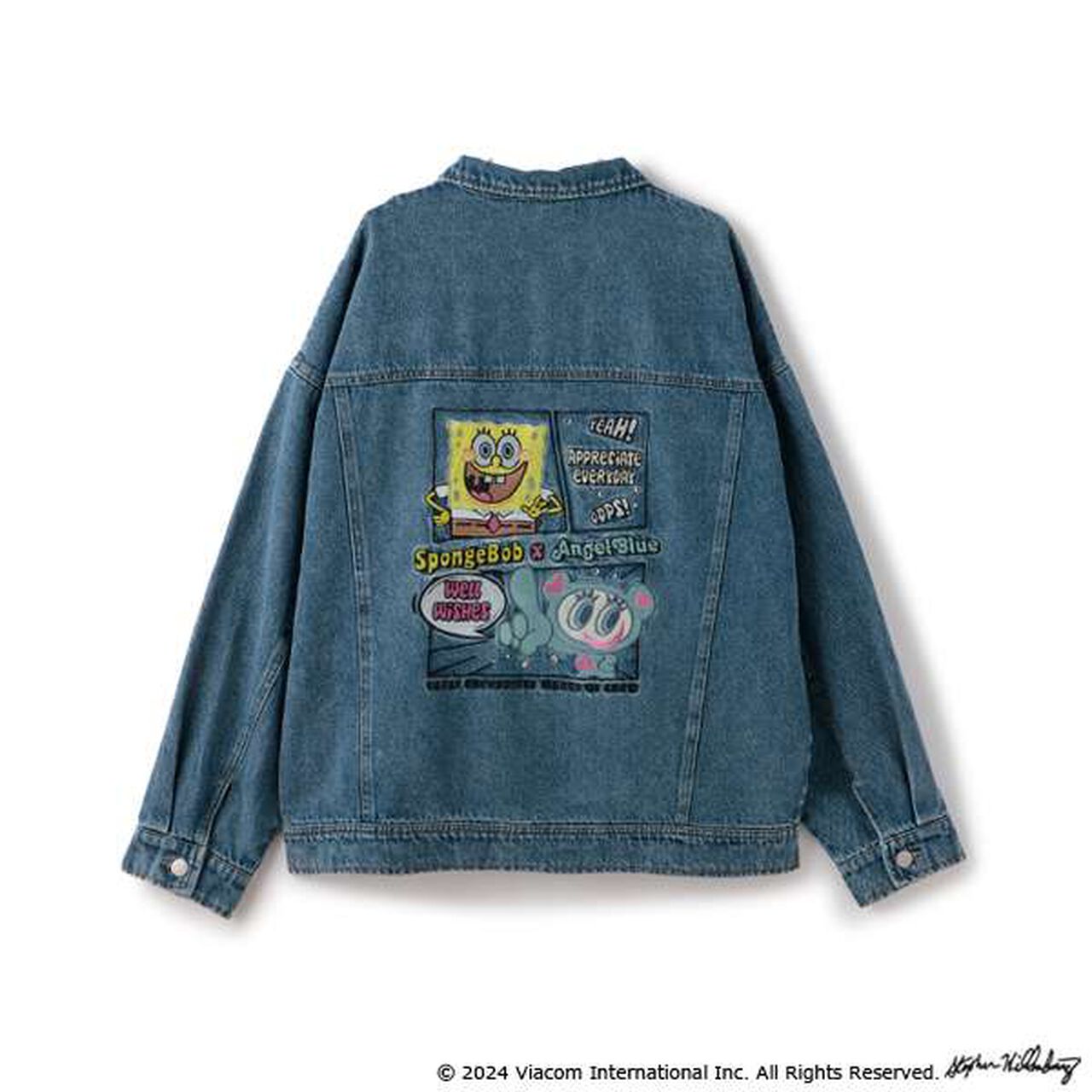 SpongeBob x Angel Blue Denim Jacket,Blue, large image number 12