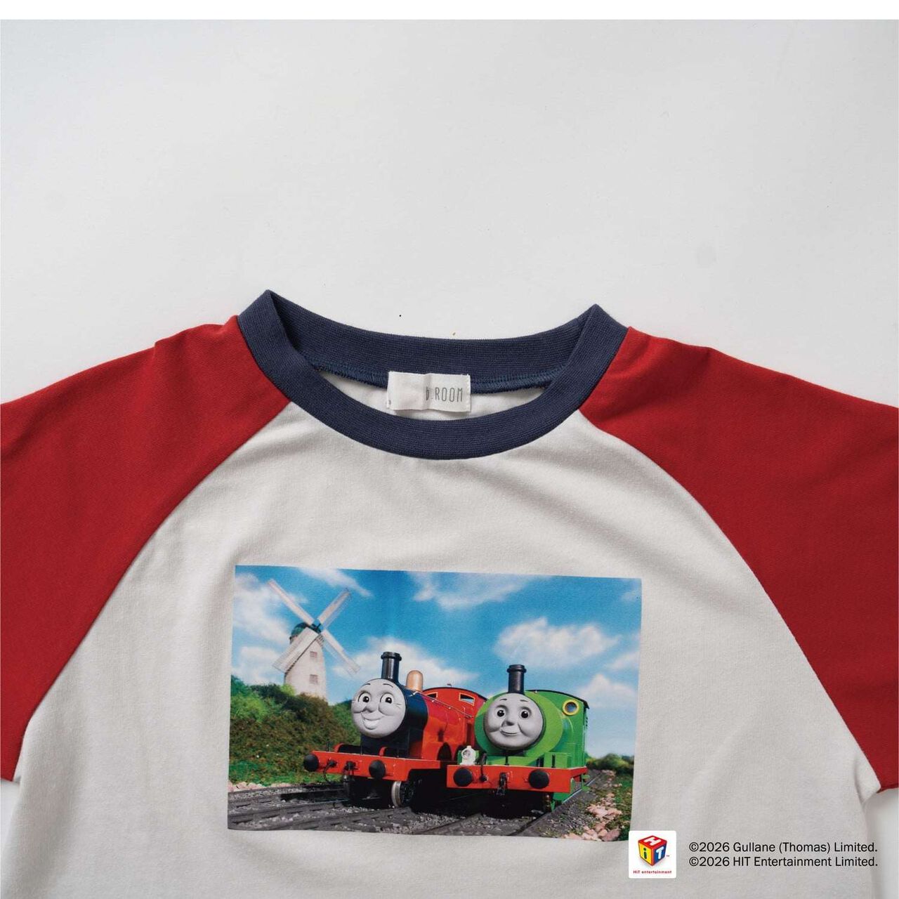 [Thomas the Tank Engine] Raglan Short Sleeve T-Shirt,Red, large image number 7