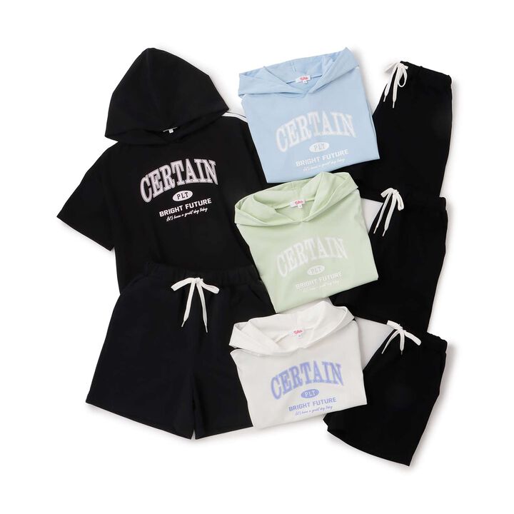 Cool Touch Short-Sleeve Hoodie + Half Pants Set,Yellow green, medium image number 10