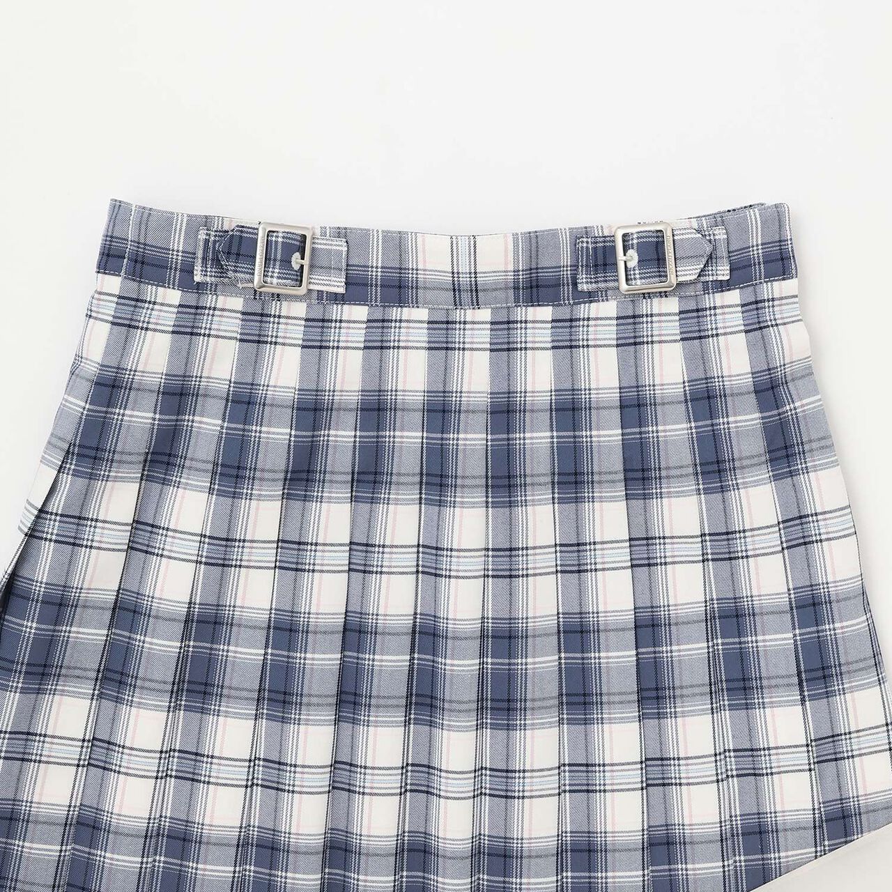 Check Pleated Skirt,Ivory, large image number 2