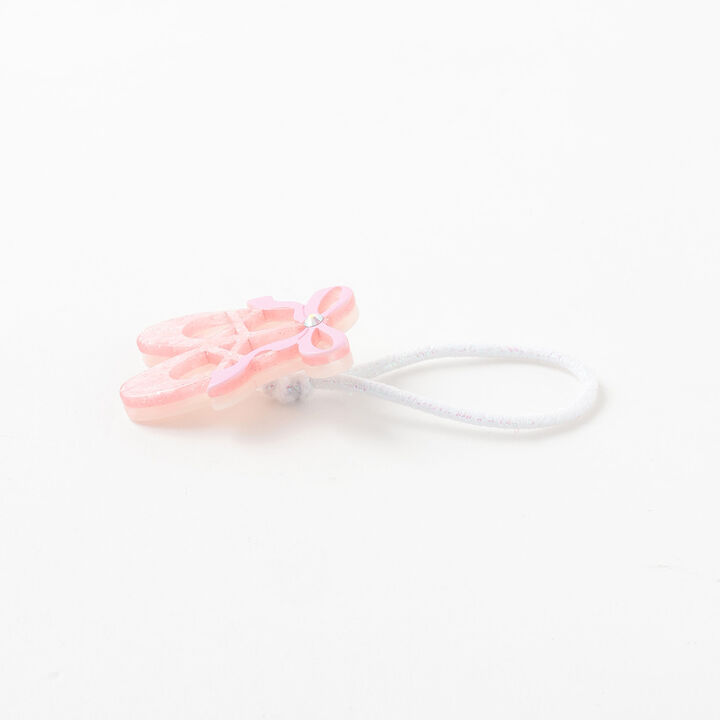 Ballet Shoe Motif Hair Ponytail Holder,Light pink, medium image number 2