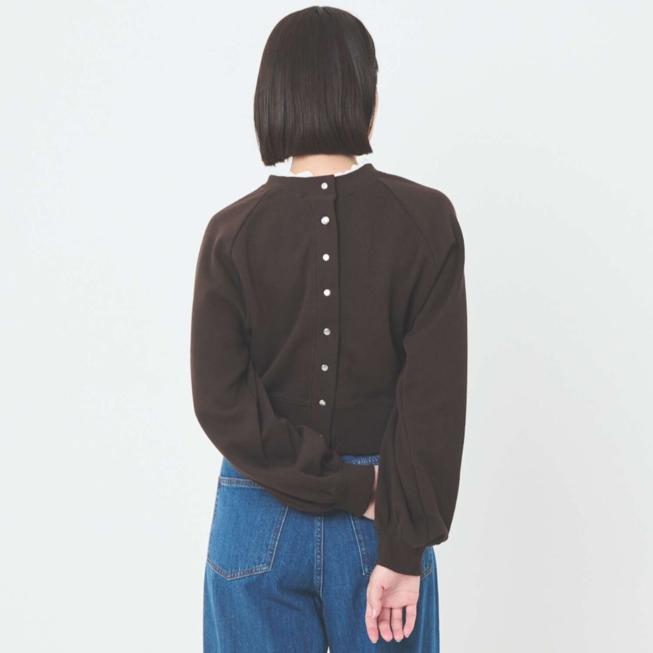 [Parent-Child Matching] Lace Collar 2WAY Cut Cardigan,Beige, large image number 5