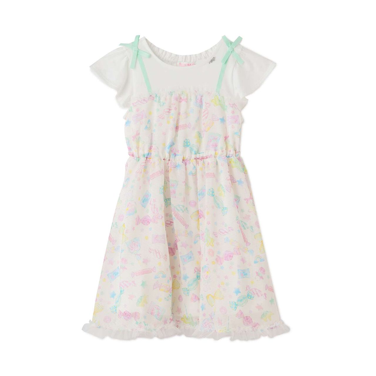 [Restock] Candy Pattern Docking Dress,Lemon yellow, large image number 0