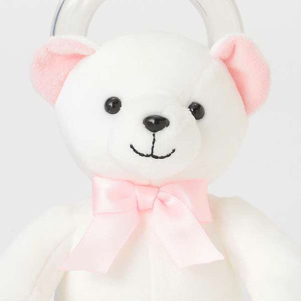 Stuffed Bear Ring Rattle,White, large image number 3