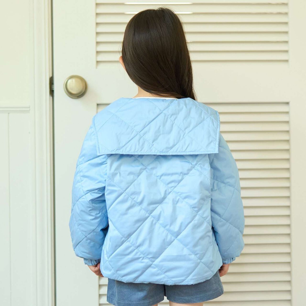 Quilted Bomber Jacket with Removable Sailor Collar,Charcoal gray, large image number 35