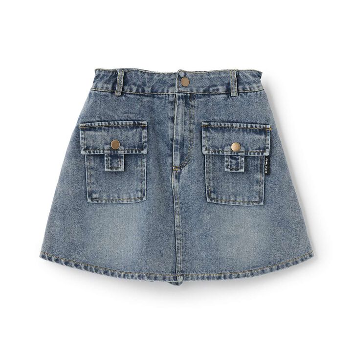 Denim Skirt with Shorts,Gray, medium image number 2