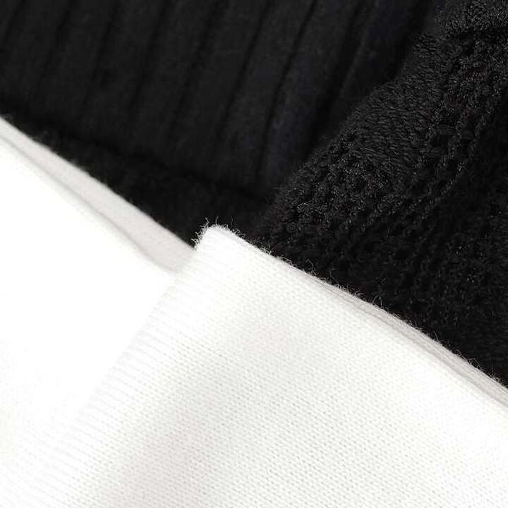 [AMI] Rib Panel Camisole Dress Inner T-Shirt Set,Black, medium image number 2
