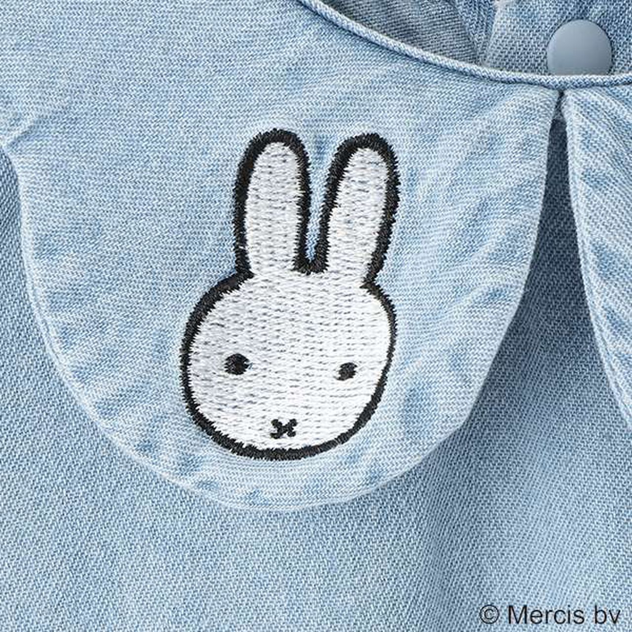 [Miffy] Embroidered Collar Romper,Sax blue, large image number 10