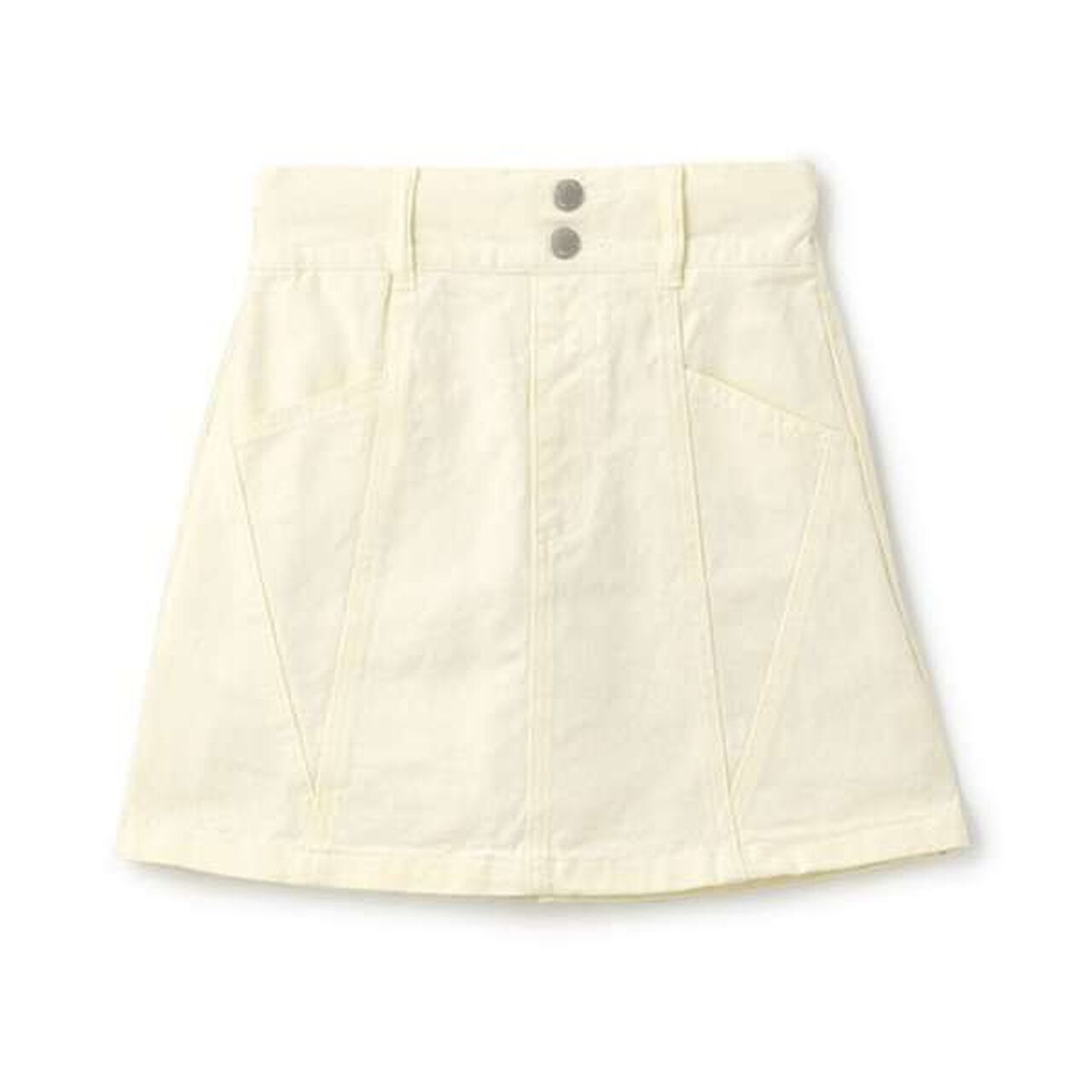Color-Block A-Line Skirt Shorts,Ivory, large image number 7
