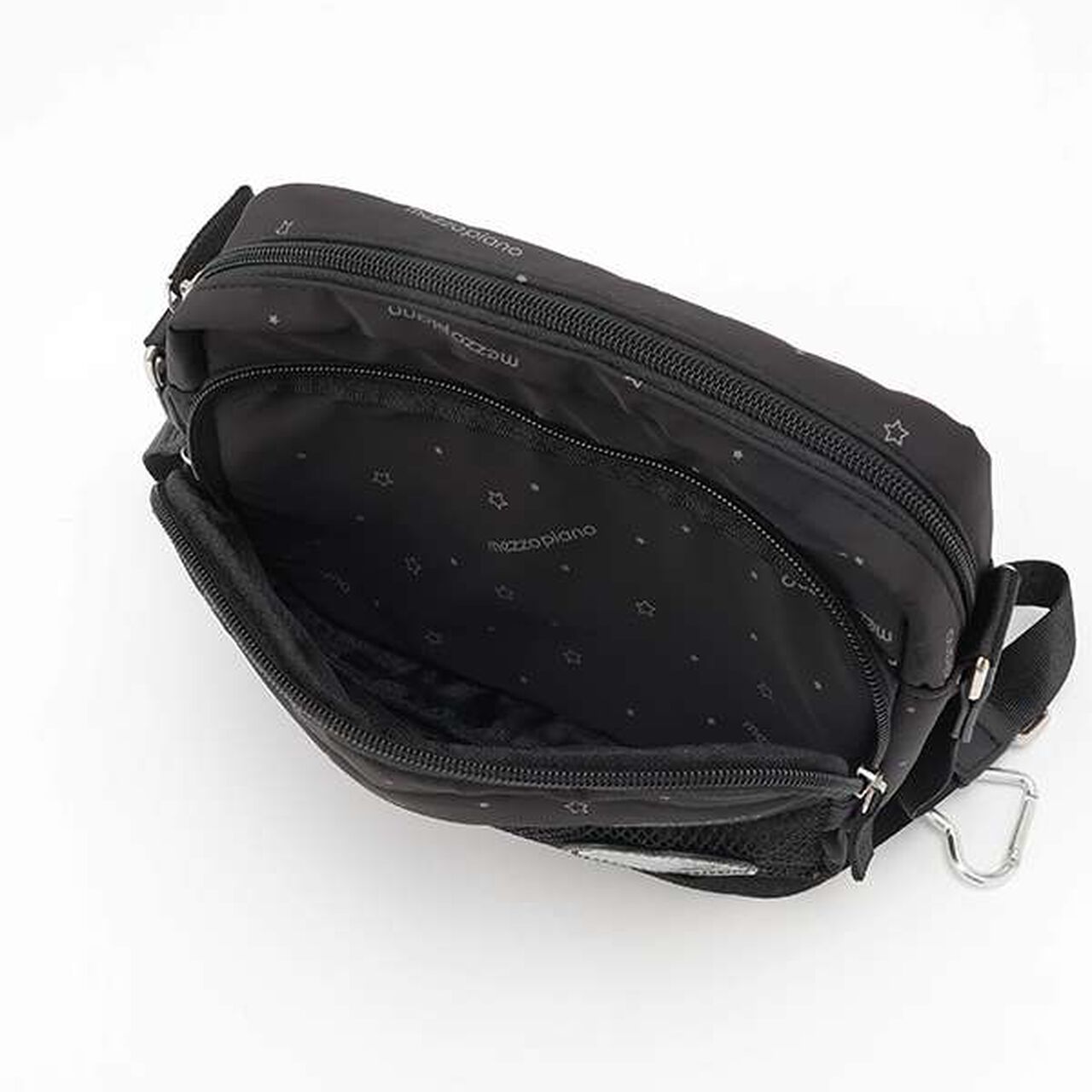 Mini Shoulder Bag with Carabiner,Black, large image number 8