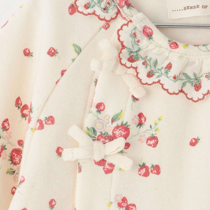 Wild Strawberry 2WAY Romper [Organic] [Made in Japan],Pearl white, medium image number 4