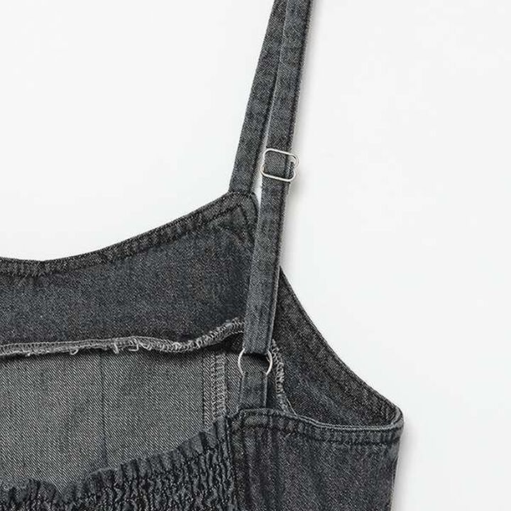 Lace-Up Denim Jumper Dress,Blue, medium image number 7