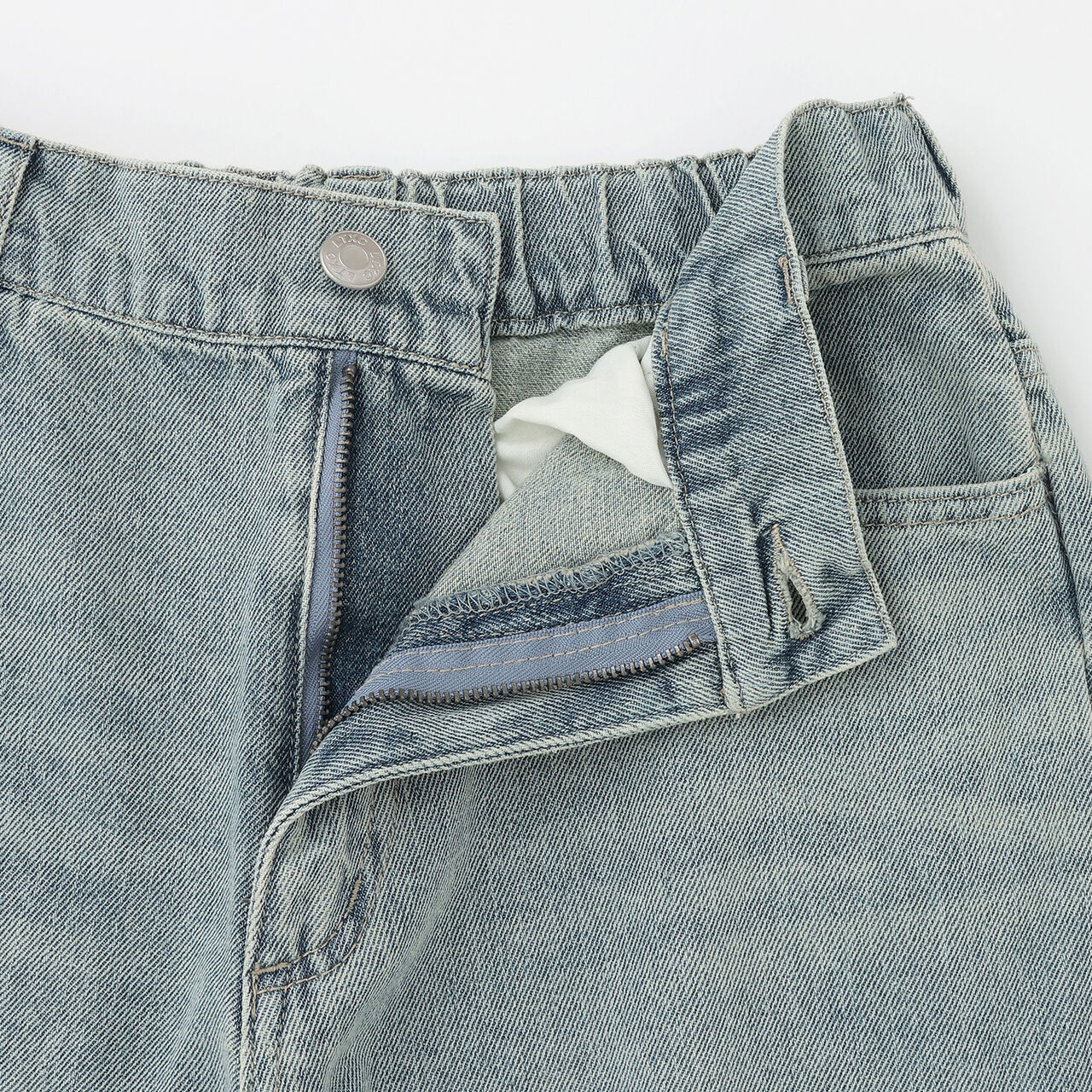 [LTXC] Lace Distressed Denim Wide Pants,Blue, large image number 13