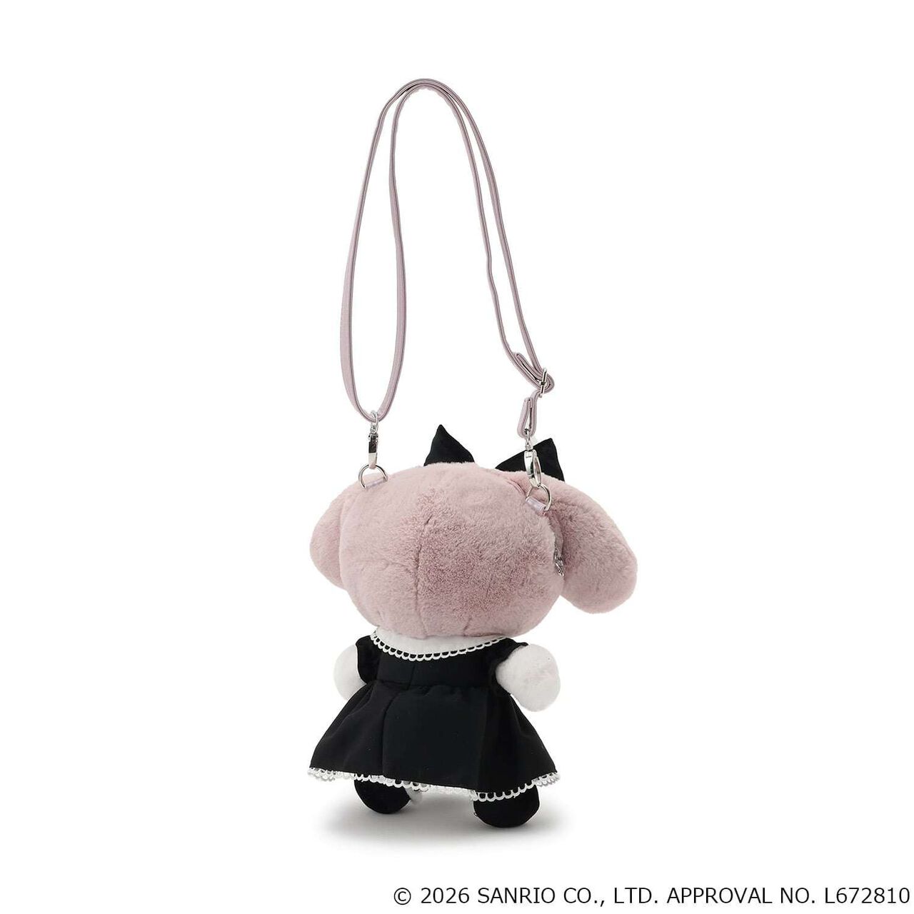 [My Melody / Kuromi] Plush Shoulder Bag,Charcoal gray, large image number 4