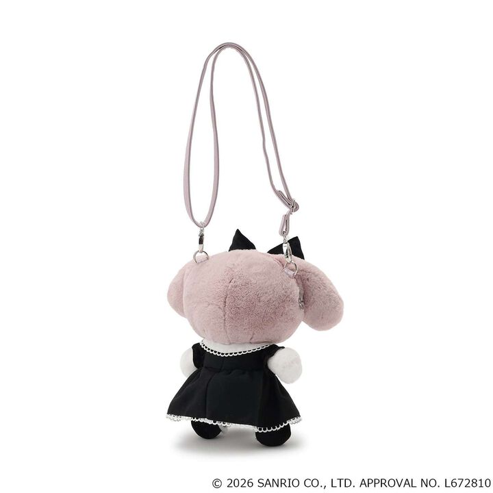 [My Melody / Kuromi] Plush Shoulder Bag,Charcoal gray, medium image number 4