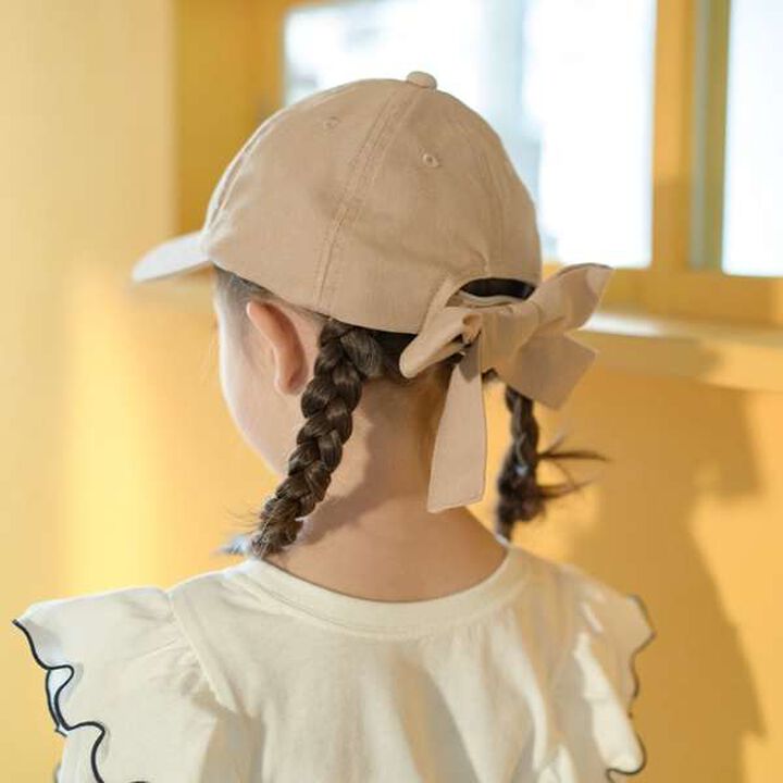 Assorted Logo Embroidery Ribbon Cap,Black, medium image number 3