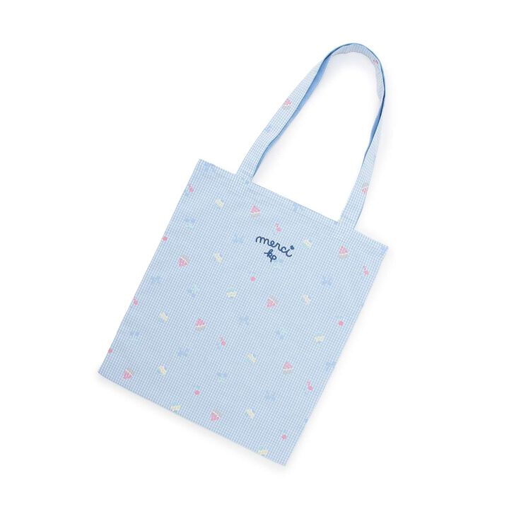 Gingham Foam Print Bag,Sax blue, medium image number 5