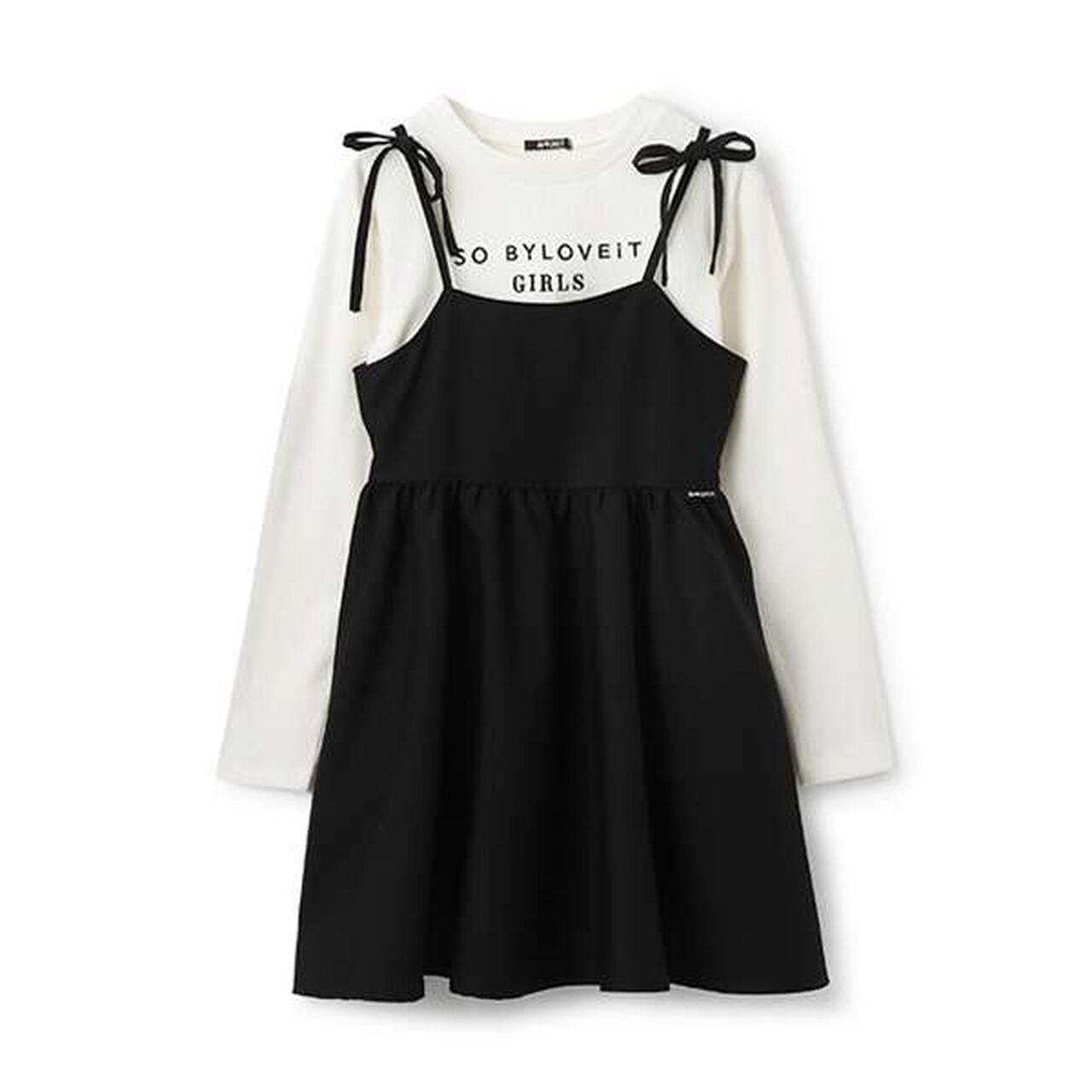 TR Jumper Skirt T-Shirt Set,Black, large image number 0