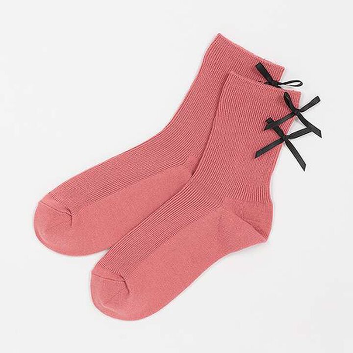 Back Ribbon Rib Socks,Gray, medium image number 7