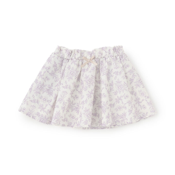 Floral Print Gathered Skirt,Navy, medium image number 5