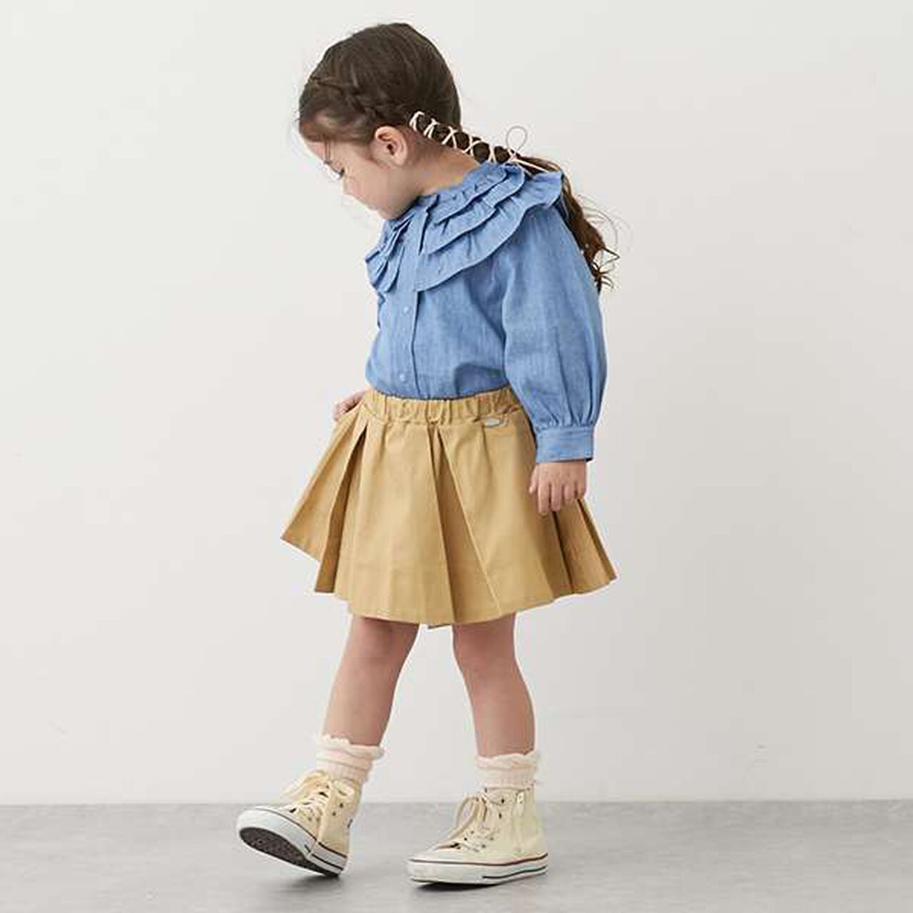 [Link] Volume Tuck Skirted Shorts (Kids),Blue, large image number 5