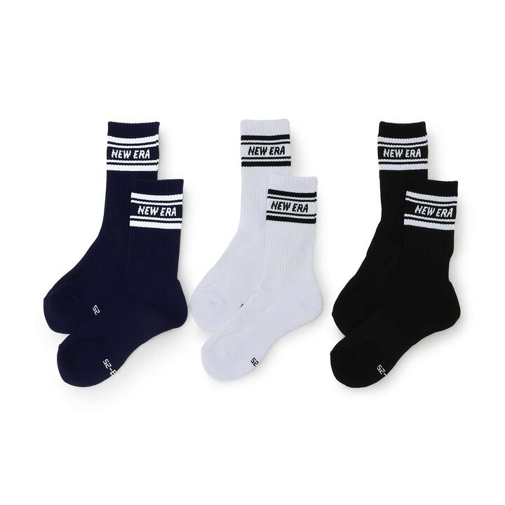 [NEW ERA] 3雙多款線條襪,, medium
