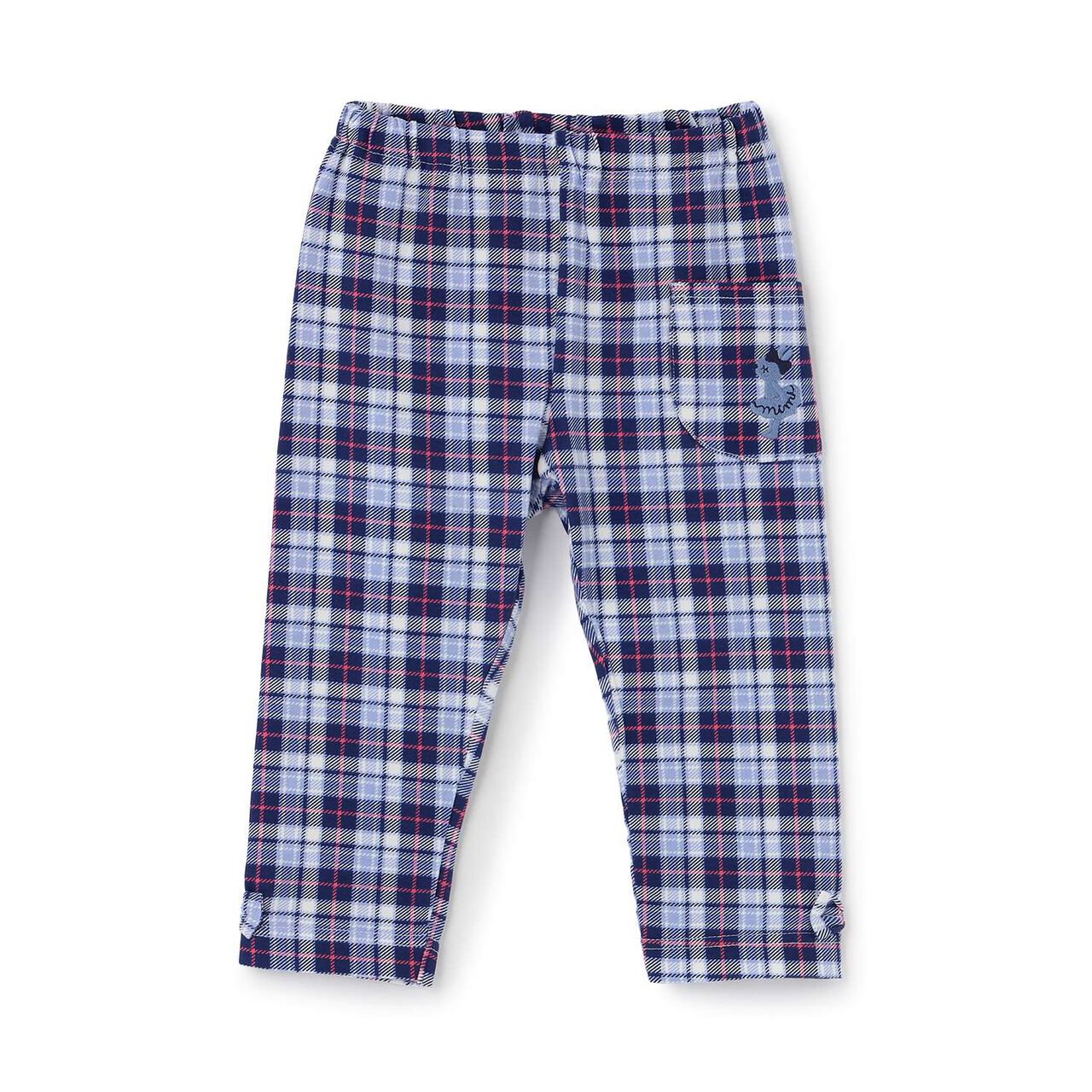 Bear Jersey Check Print Full-Length Leggings,Navy, large image number 0