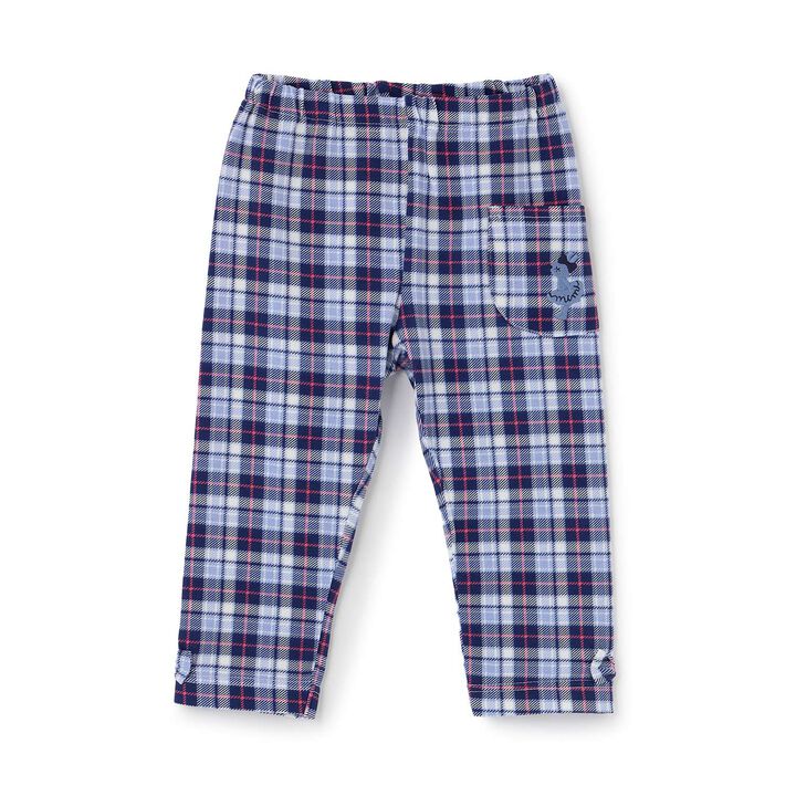 Bear Jersey Check Print Full-Length Leggings,Navy, medium image number 0