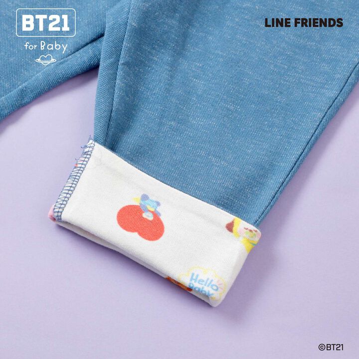 [BT21] Denim-Style Knit Twill 7/8 Pants,Blue, medium image number 2